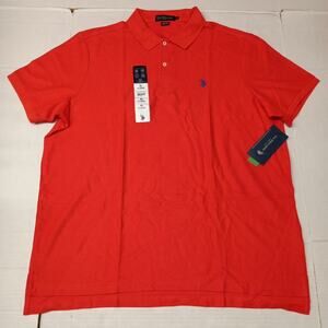 U.S. Polo Assn. Performance Pique Polo Shirt Men's Size XL Poppy Red Stretch